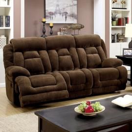 Brown Fabric Power Reclining Sofa